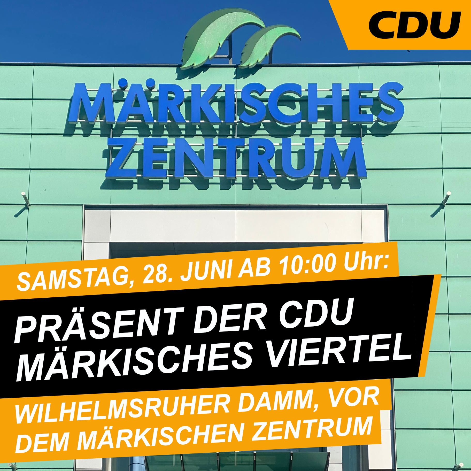 Samstag kommen wir ins Gesprch - am Straenstand der CDU MV!